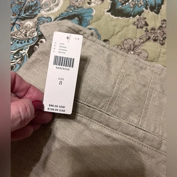 Anthropologie Women’s Size 8 Tan Linen Skort - Picture 14 of 14